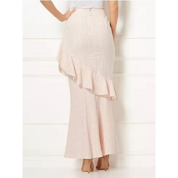 🦊NWT🦊 NY&Co Ruffle Striped Skirt - Picture 3 of 8
